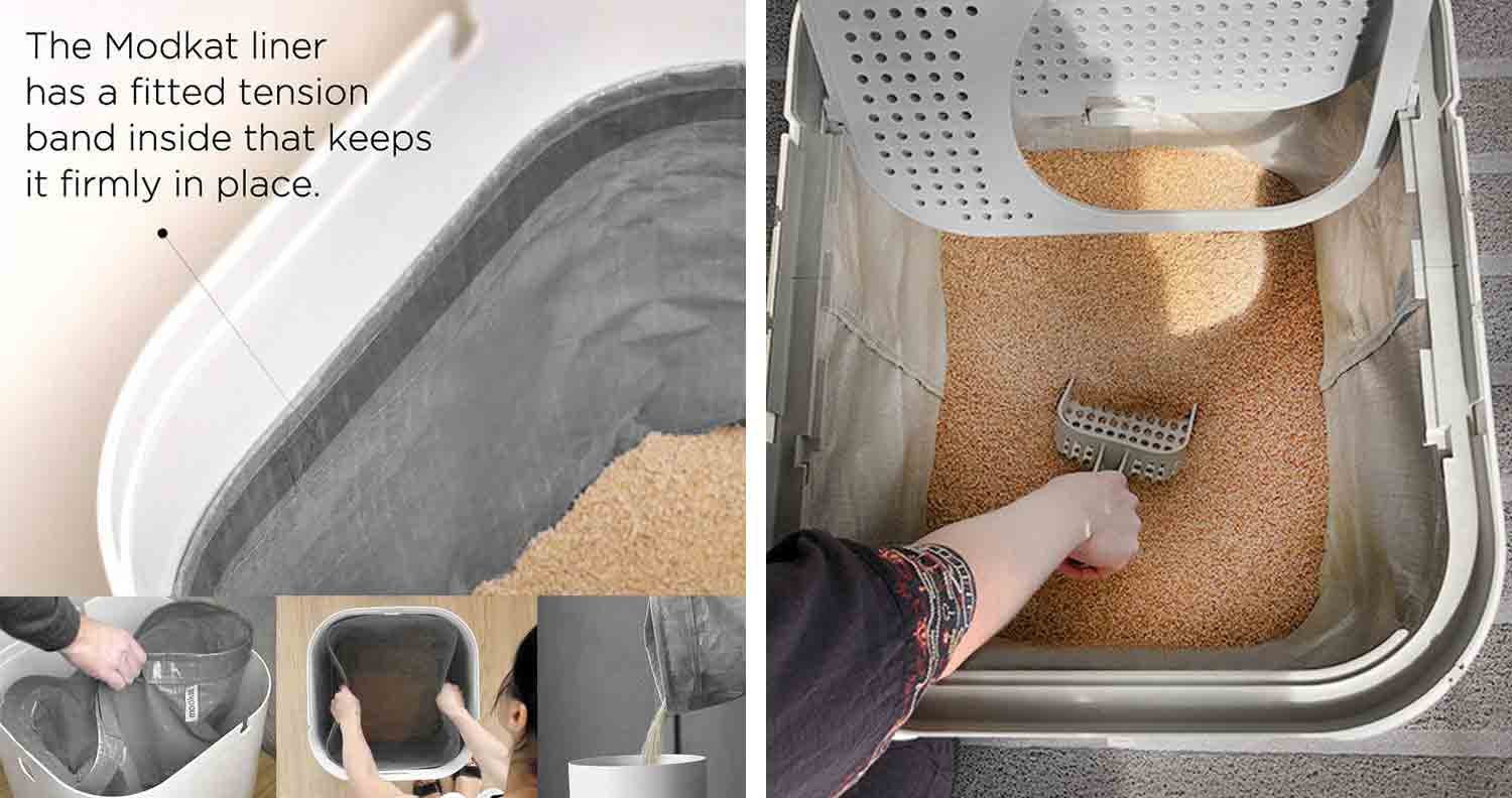 modkat litter box modkat litter box being scooped out