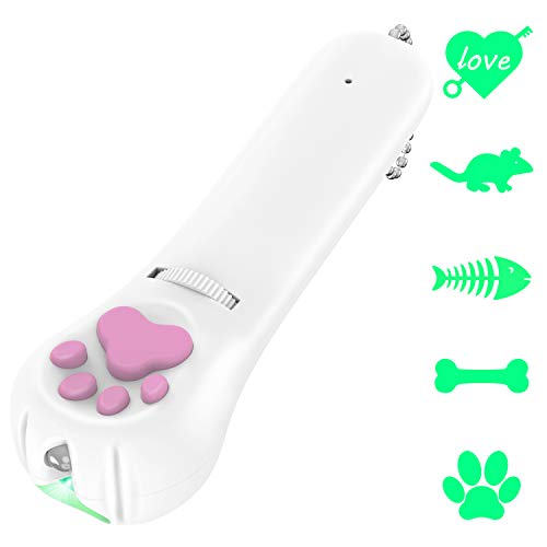 FYNIGO Cat Toys for Indoor Cats,Interactive Cat Toy Teaser Wand,Rechargeable Toys for Cats with 5 Patterns,Latest Safety Pet Toys