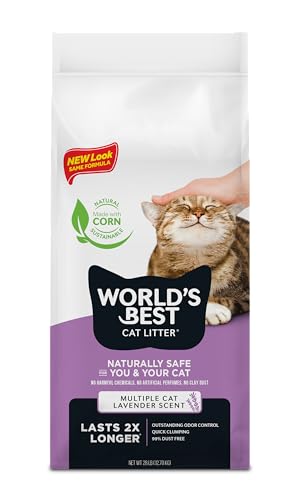 World's Best Cat Litter, Scented Clumping Litter Formula for Multiple Cats, 28-Pounds