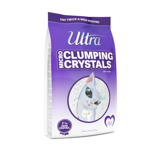 Ultra Pet Clumping Crystal Cat Litter, White Crystals with Multicolor Crystals, 5 Lbs