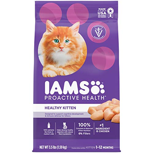 IAMS PROACTIVE HEALTH Healthy Kitten Dry Cat Food with Chicken Cat Kibble, 3.5 lb. Bag