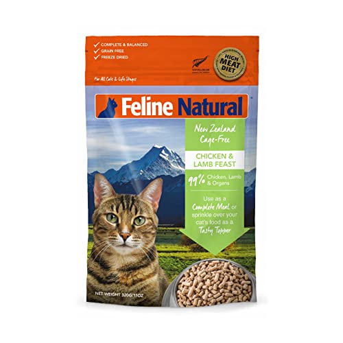 Feline Natural - Grain-Free Freeze Dried Cat Food - Chicken & Lamb, 11oz