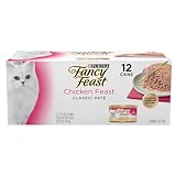 Fancy Feast Chicken Feast Classic Pate Collection Grain Free Wet Cat Food Multi-Pack - (2 Packs of 12) 3 oz. Cans