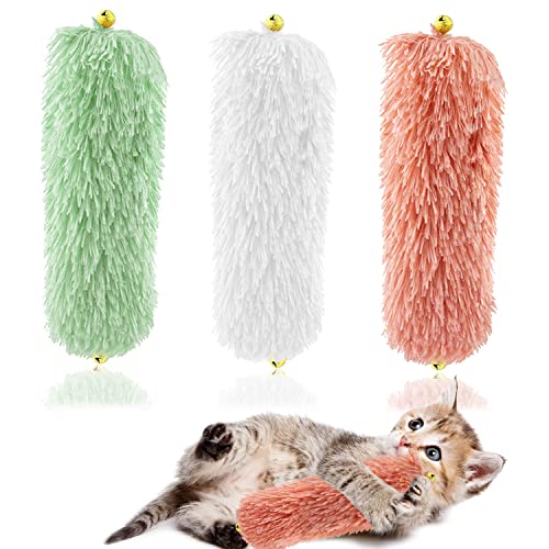 iZiv 3 Pack Catnip Toys for Cats - Cat Toys Catnip Pillows, Interactive Catnip Toys for Indoor Cats, Kitty Kicker Pillow Toy with Cute Bell, Soft Stick Toys Set for Kitten