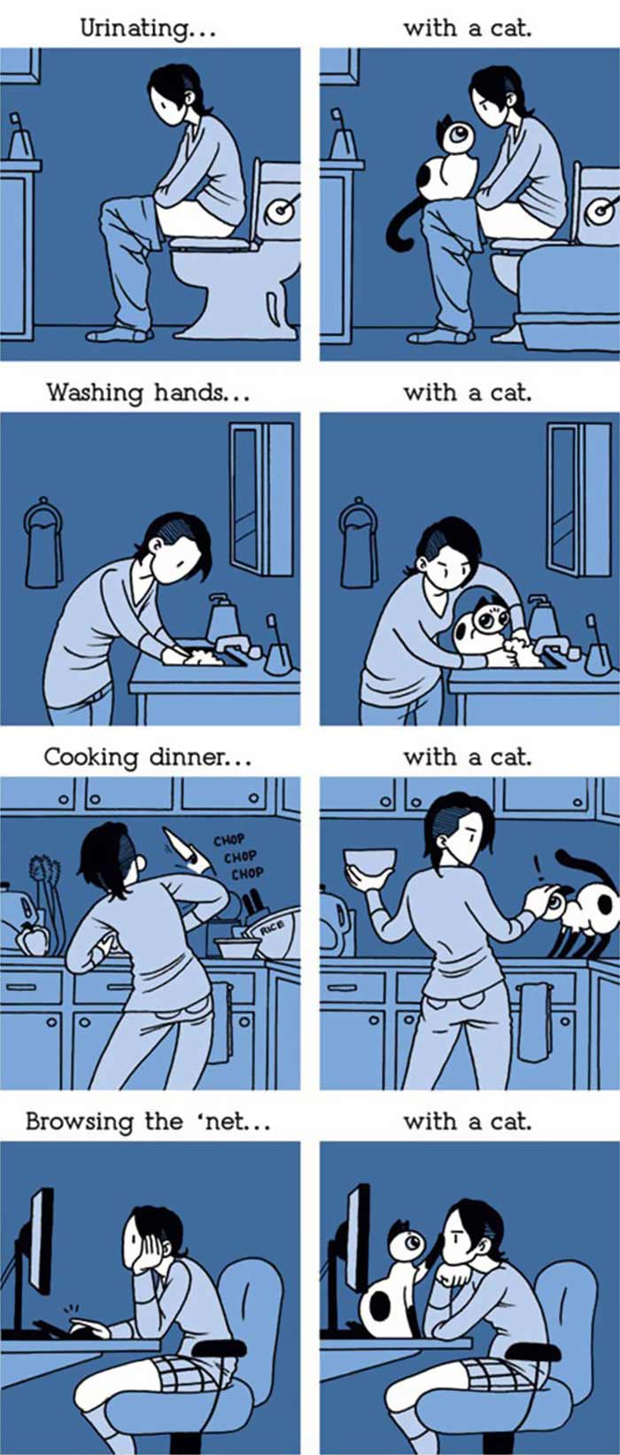 12 Hilarious Comics That Reveal The Reality Of Living With Cats We