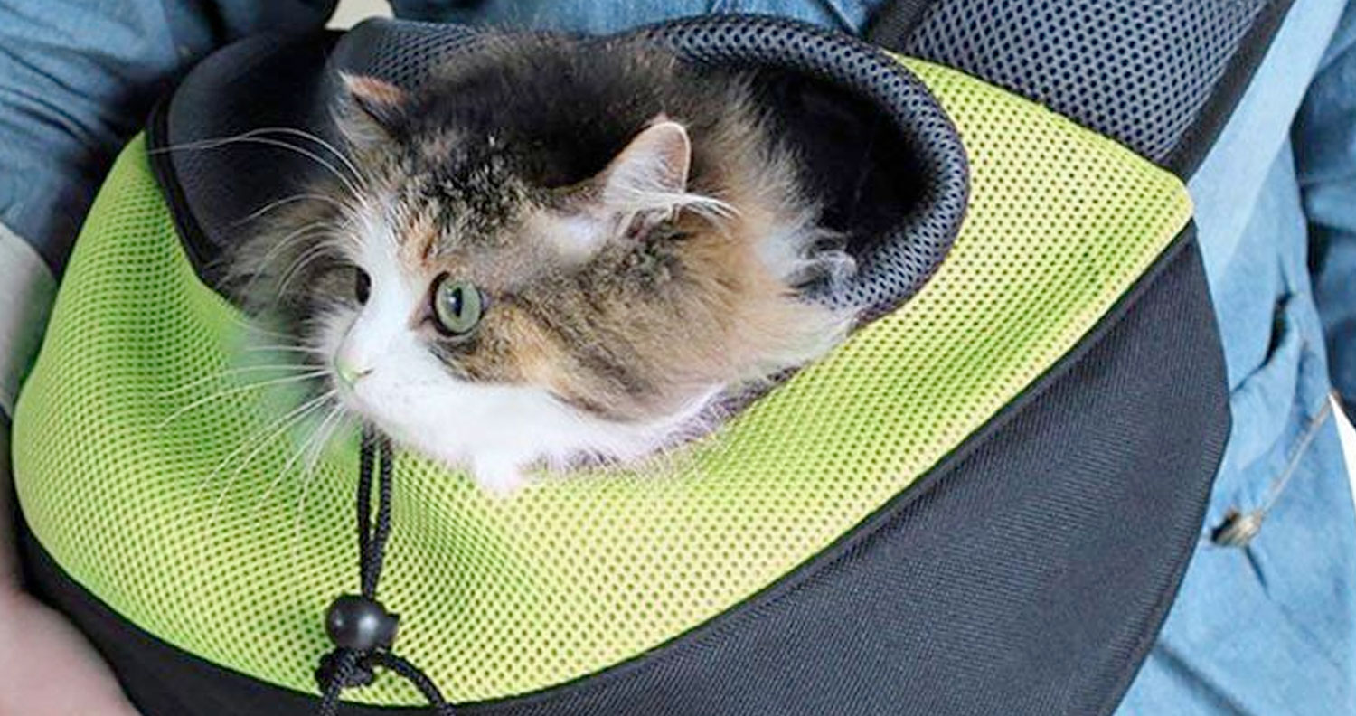 Doublerichad Reversible Pet Dog Sling Carrier Wrap Up to 11 Pounds for Small Dogs Cats Hand Free Outdoor Sling Adjustable Strap Tote Bag Breathable Shoulder Bag 